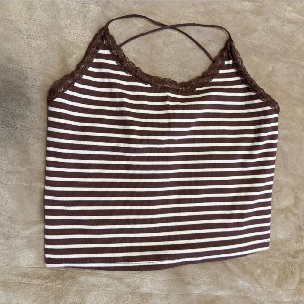 AMERICAN EAGLE STRAPPY STRIPPED TANK TOP